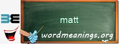 WordMeaning blackboard for matt